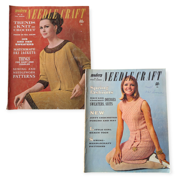 Vintage Late 60's Modern Needlecraft Magazines santana crochet knitting patterns - Picture 1 of 12